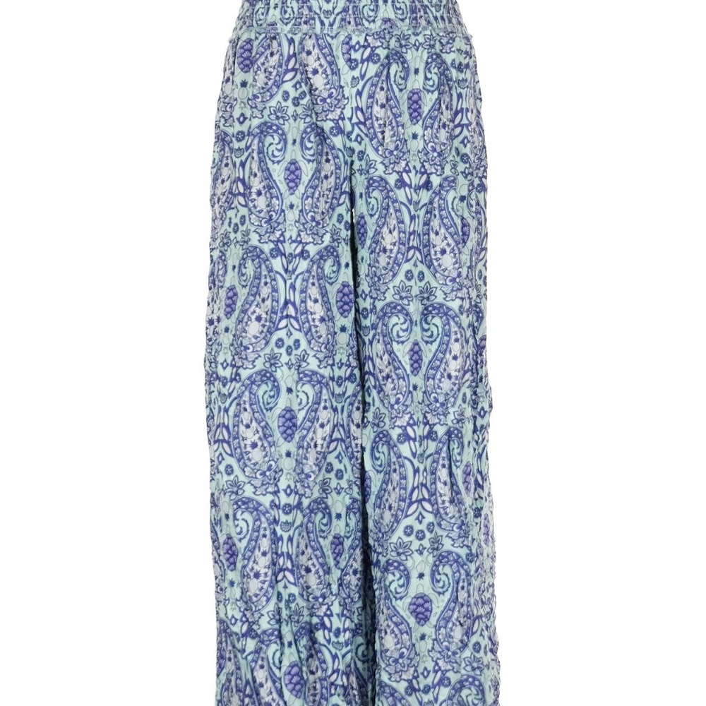 Simply Southern Blue Paisley Wide-Leg Palazzo Pants